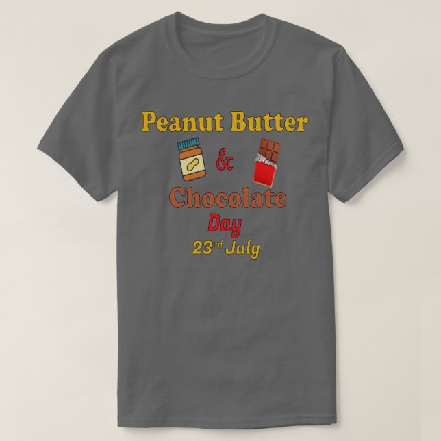 Jordnöt och choklad dag 23:e juli t shirt (Design framsida)