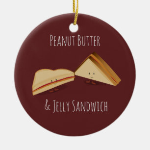 Jordnöt och Jelly Sandwich Food Julgransprydnad Keramik