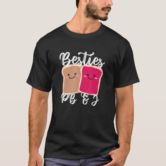Jordnötsflickor Besties Cute Pb&j Bff T Shirt (Framsida)