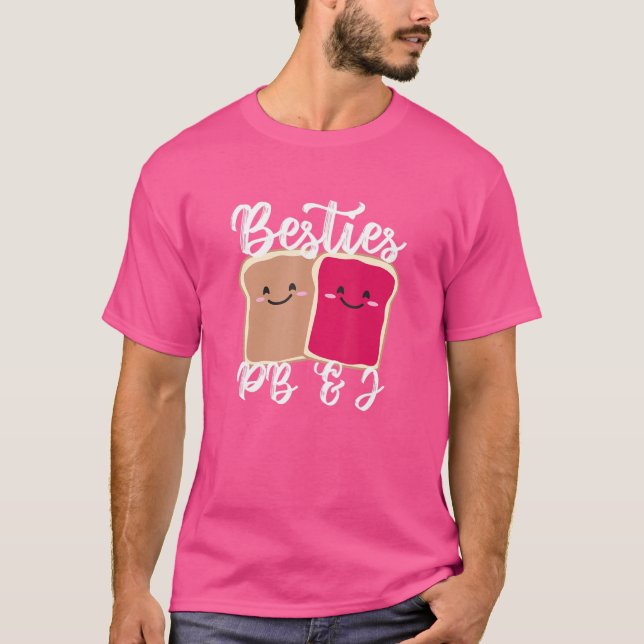 Jordnötsflickor Besties Cute Pb&j Bff T Shirt (Framsida)