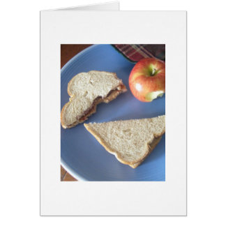 Jordnötsmör & gelé i min buk hälsningskort