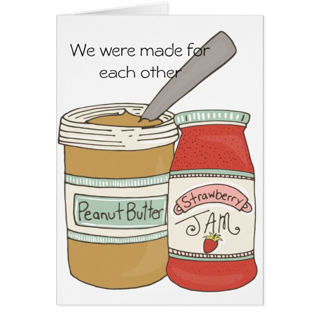 Jordnötsmör och gelé hälsningskort (Framsidan)