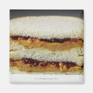 Jordnötsmör och gelésandwich. magnet