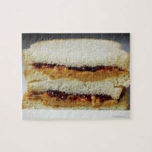 Jordnötsmör och gelésandwich. pussel