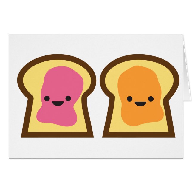 Jordnötsmörgelé Time! Hälsningskort (Framsidan Horizontal)