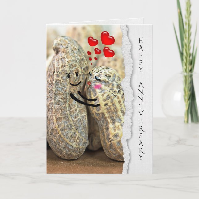 jordnötspar för bröllop-årsdagen kort (Framsida)