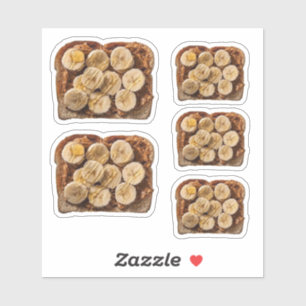 Jordnötssmör och Banana-toast Klistermärken