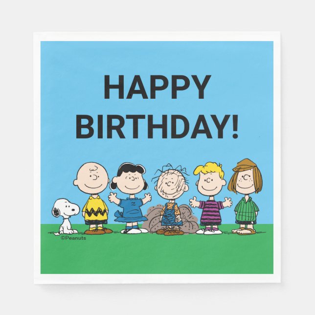 Jordnötsvänner på en rad pappersservett (Framsidan)