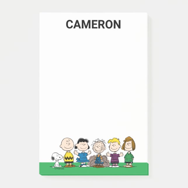 Jordnötsvänner på en rad post-it block (Framsida)