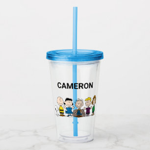 Jordnötsvänner på en rad take away mugg