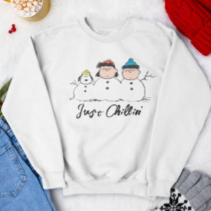 Jordnötter   3 Person Snögubbe Lång Ärmad Tröja