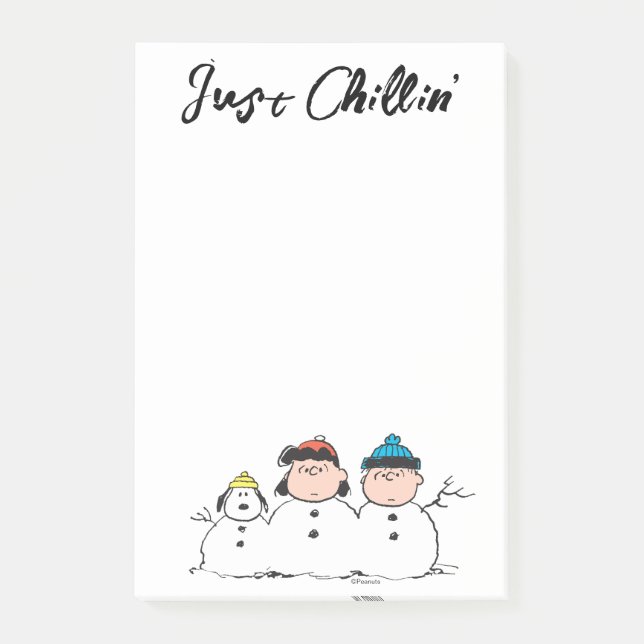 Jordnötter | 3 Person Snögubbe Post-it Block (Framsida)