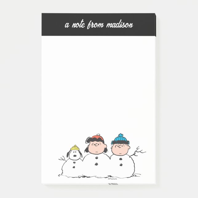 Jordnötter | 3 Person Snögubbe Post-it Block (Framsida)