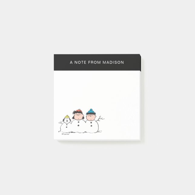 Jordnötter | 3 Person Snögubbe Post-it Block (Framsida)