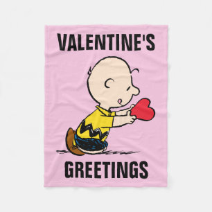 Jordnötter Alla hjärtans dag Charlie Brown Fleecefilt