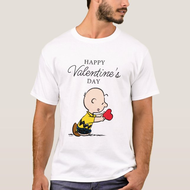 Jordnötter | Alla hjärtans dag Charlie Brown Red H T Shirt (Framsida)