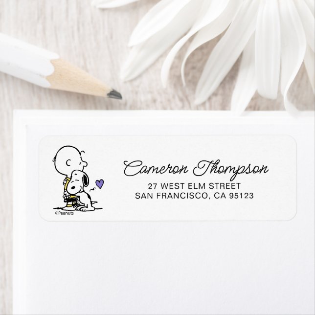 Jordnötter | Alla hjärtans dag | Charlie Brown & S Returadress Etikett (Insitu)