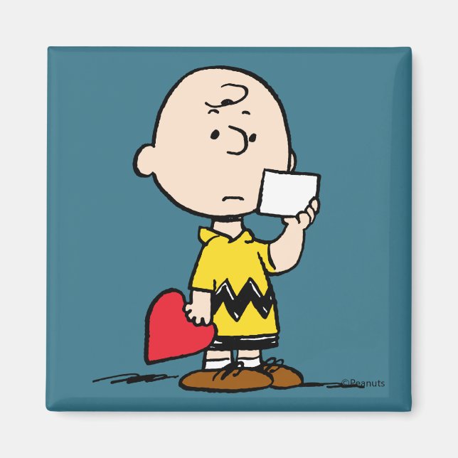 Jordnötter | Alla hjärtans dag Charlie Brown Valen Magnet (Framsidan)