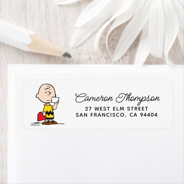 Jordnötter | Alla hjärtans dag Charlie Brown Valen Returadress Etikett (Insitu)