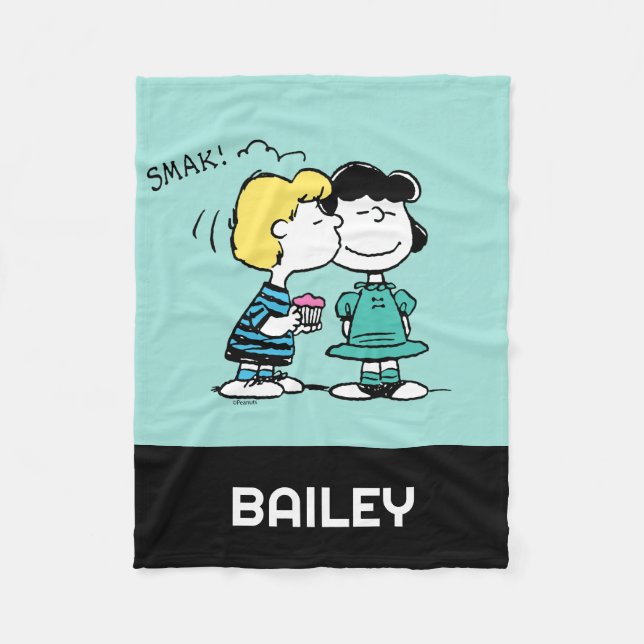 Jordnötter | Alla hjärtans dag | Lucy & Schroeder Fleecefilt (Framsidan)