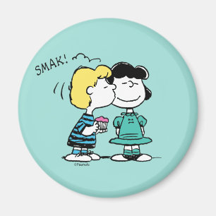 Jordnötter Alla hjärtans dag Lucy & Schroeder Magnet