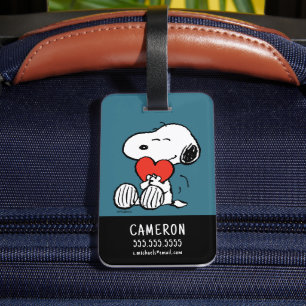 Jordnötter Alla hjärtans dag Snoopy Heart Hug Bagagebricka