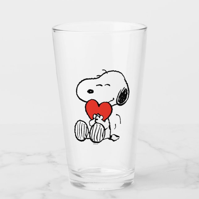Jordnötter | Alla hjärtans dag | Snoopy Heart Hug Glaskopp (Framsida)