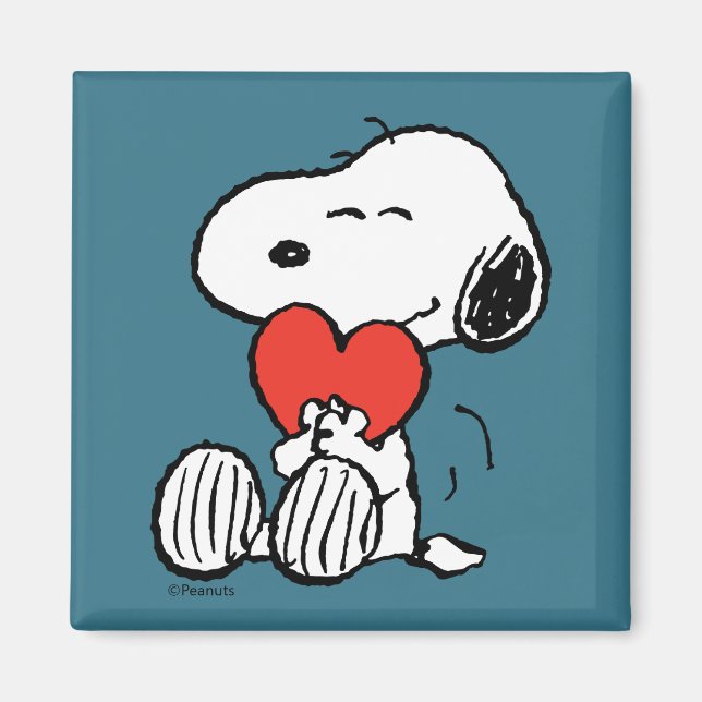 Jordnötter | Alla hjärtans dag | Snoopy Heart Hug Magnet (Framsidan)