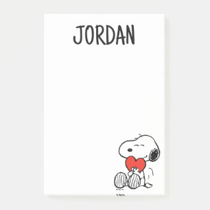 Jordnötter   Alla hjärtans dag   Snoopy Heart Hug Post-it Block
