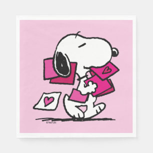Jordnötter Alla hjärtans dag Snoopy med Valent Pappersservett