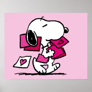 Jordnötter Alla hjärtans dag Snoopy med Valent Poster