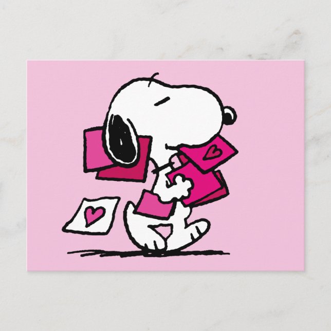 Jordnötter | Alla hjärtans dag | Snoopy med Valent Vykort (Framsida)
