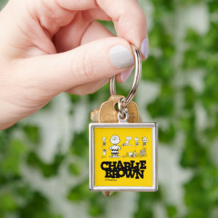 Jordnötter Alltid Charlie Brown Fyrkantig Silverfärgad Nyckelring