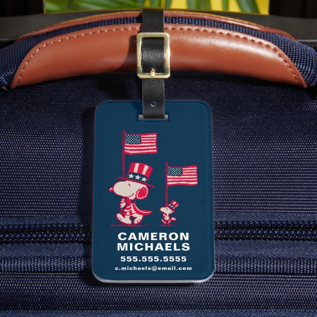 Jordnötter | Amerikanska sommaren Old glory Bagagebricka (Framsida Insitu 2)