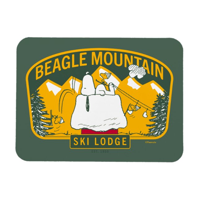 Jordnötter | Beagle Mountain Ski Lodge Magnet (Horisontell)
