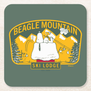 Jordnötter   Beagle Mountain Ski Lodge Underlägg Papper Kvadrat