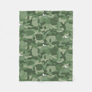 Jordnötter   Camouflage Camp & Snoopy & Woodstock Fleecefilt