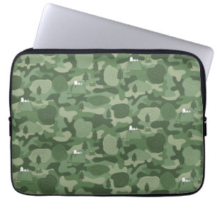 Jordnötter   Camouflage Camp & Snoopy & Woodstock Laptop Fodral