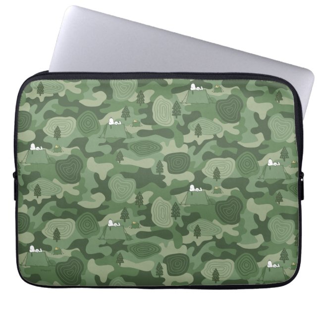 Jordnötter | Camouflage Camp & Snoopy & Woodstock Laptop Fodral (Framsidan)