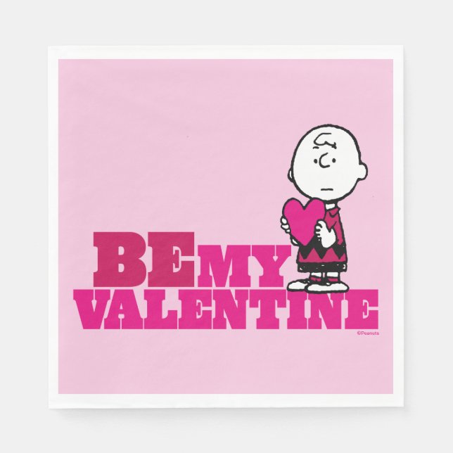 Jordnötter | Charlie Brown är min Valentine Pappersservett (Framsidan)