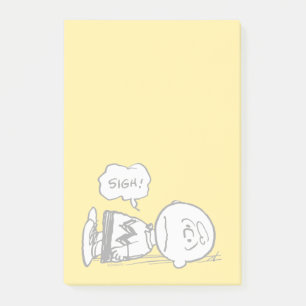 Jordnötter Charlie Brown är nere Post-it Block