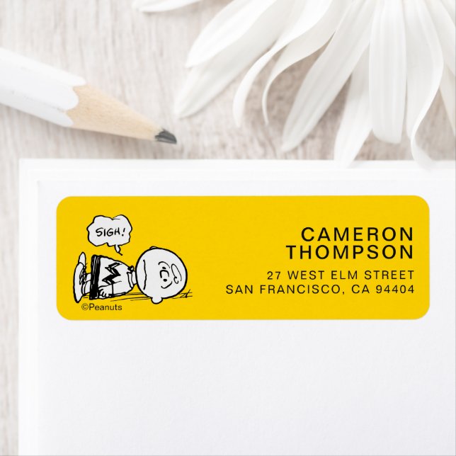 Jordnötter | Charlie Brown är nere Returadress Etikett (Insitu)