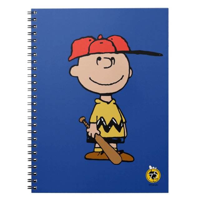 Jordnötter | Charlie Brown Baseball Smile Anteckningsbok (Framsidan)