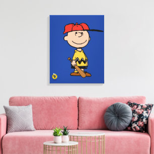 Jordnötter Charlie Brown Baseball Smile Canvastryck