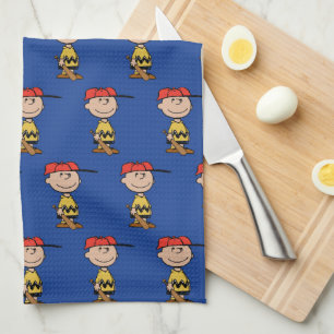 Jordnötter   Charlie Brown Baseball Smile Kökshandduk