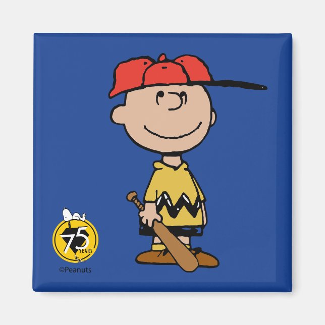 Jordnötter | Charlie Brown Baseball Smile Magnet (Framsidan)