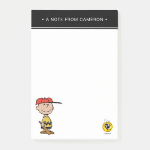 Jordnötter   Charlie Brown Baseball Smile Post-it Block