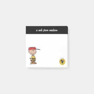 Jordnötter   Charlie Brown Baseball Smile Post-it Block