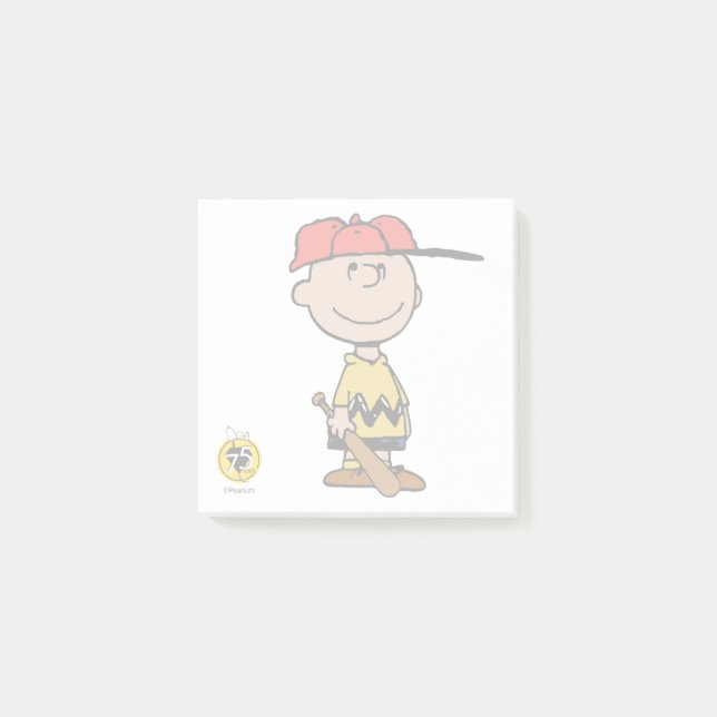 Jordnötter | Charlie Brown Baseball Smile Post-it Block (Framsida)