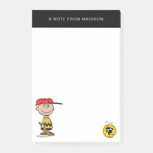 Jordnötter Charlie Brown Baseball Smile Post-it Block